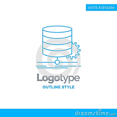 Blue Logo design for Algorithm, chart, data, diagram, flow. Busi Vector Illustration