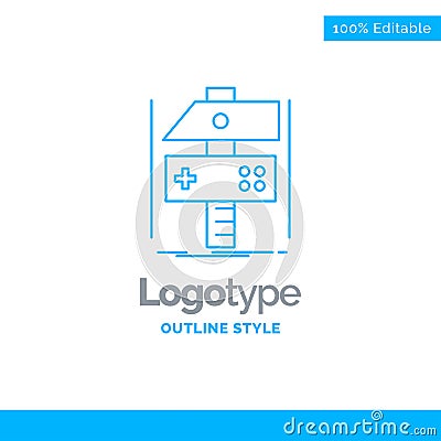 Blue Logo design for Build, craft, develop, developer, game. Bus Vector Illustration