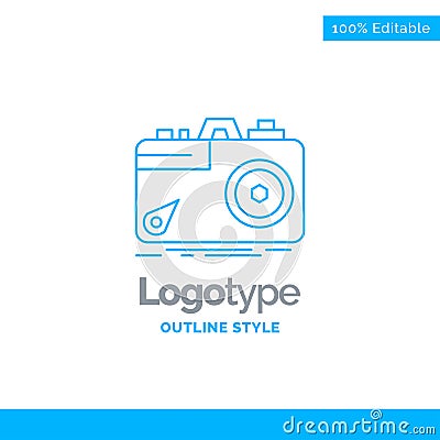 Blue Logo design for Camera, photography, capture, photo, apertu Vector Illustration