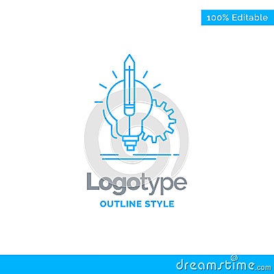 Blue Logo design for Idea, insight, key, lamp, lightbulb. Busine Vector Illustration