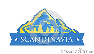 Blue Logo of Scandinavia Vector Illustration