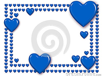 Blue love heart frame Stock Photo
