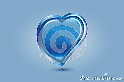 Blue love heart logo vector image Vector Illustration