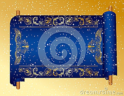 Blue luxury swirl Cartoon Illustration
