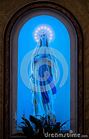 Blessed Virgin Mary Shrine Statue Stock Photo