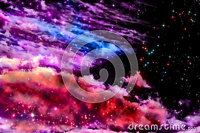 Blue and magenta Northern Lights Stock Photo