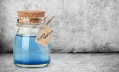 Blue magic potion Stock Photo