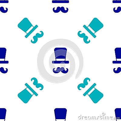 Blue Magician icon isolated seamless pattern on white background. Vector Vector Illustration