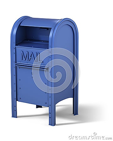 Blue mailbox Stock Photo