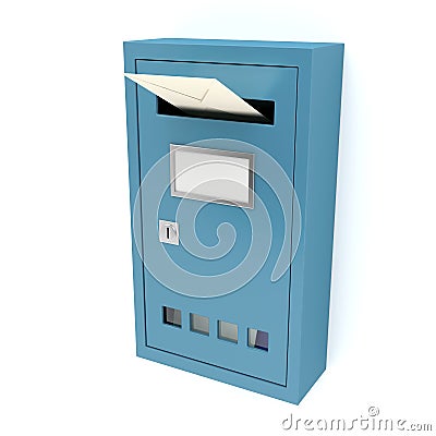 Blue mailbox Stock Photo