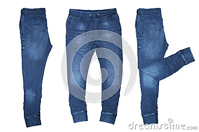 Blue male jeans isolated Stock Photo