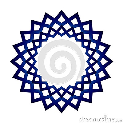 Blue mandala frame Vector Illustration