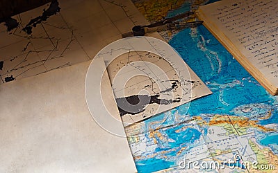 Blue Map Globe Pattern Background Stock Photo