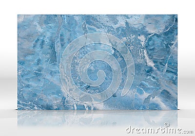 Blue marble tile on the white background Cartoon Illustration