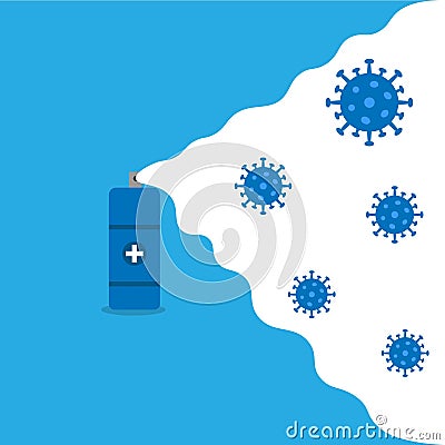 Blue marine spray with blue virus and blue background vector illustration Vector Illustration