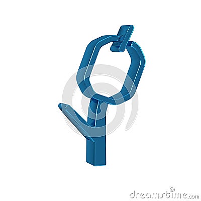 Blue Marshmallow on stick icon isolated on transparent background. Stock Photo