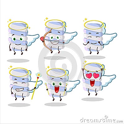 Blue marshmallow twist cartoon designs as a cute angel character Cartoon Illustration