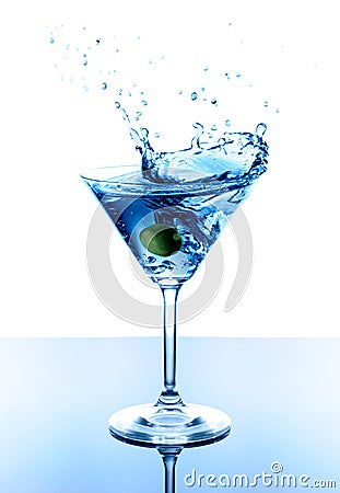 Blue martini Stock Photo