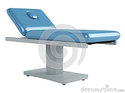 Blue massage table Stock Photo