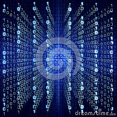 Blue Matrix Abstract Digital background - big size Stock Photo