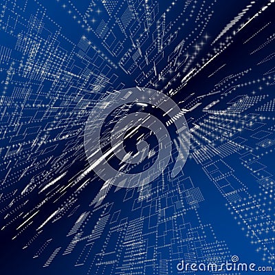 Blue matrix sphere background Stock Photo