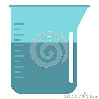 Blue measuring cup with water icon isolated Vector Illustration