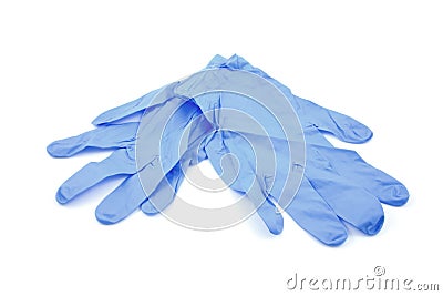 Blue medical gloves Stock Photo