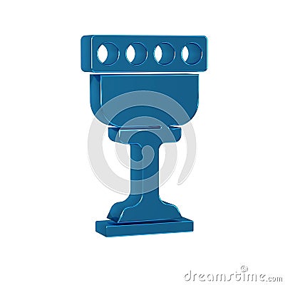 Blue Medieval goblet icon isolated on transparent background. Holy grail. Stock Photo