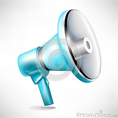 Blue megaphone illustration Vector Illustration