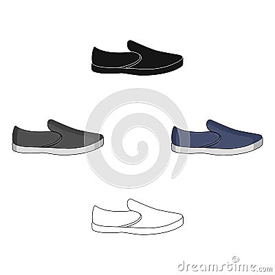 Blue men summer espadrilles . Summer comfortable shoes on the bare feet for everyday wear.Different shoes single icon in Vector Illustration