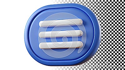 Blue menu icon hamburger button UI element navigation interface png transparent image Generative AI Stock Photo