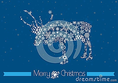 Blue Merry Christmas Background Vector Illustration