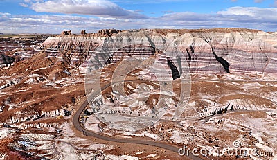 Blue Mesa at Petrified Forest National Park, Arizona USA Stock Photo