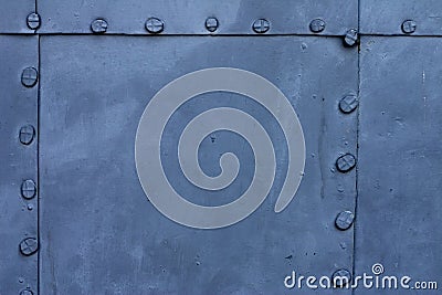 Blue metal plate Stock Photo