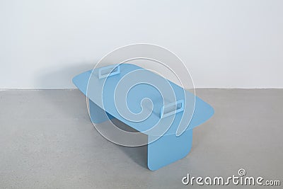 Blue metal stand Stock Photo