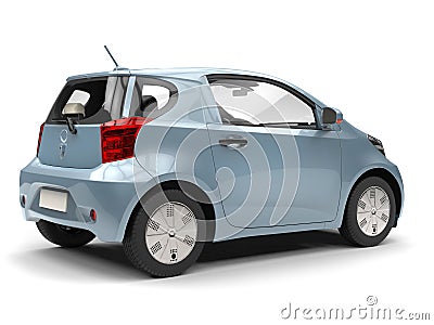 Blue metallic small urban modern electric car - taillight side view Stock Photo