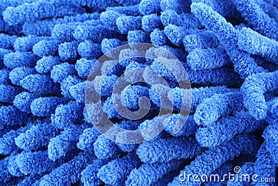 Blue microfiber duster macro background Stock Photo