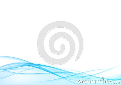 Blue mild soft futuristic smooth abstract wave banner Vector Illustration