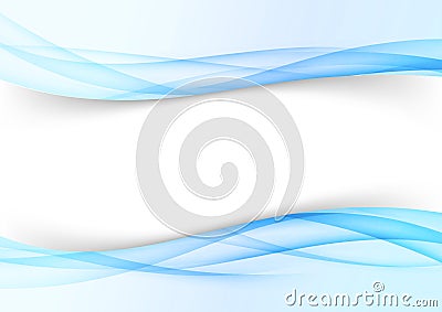 Blue mild soft futuristic swoosh gradient smoke border lines fashion poster template Vector Illustration