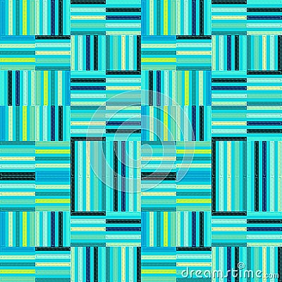 Blue and mint green modern stripes repeating pattern Vector Illustration