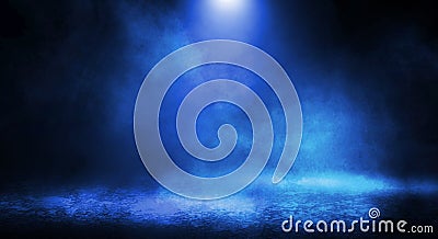 Blue misty dark background. Stock Photo