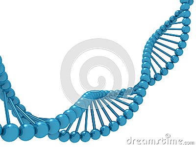 Blue model molecule dna helix on white background Stock Photo