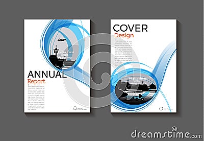 Blue modern abstract layout background cover design modern boo Vector Illustration