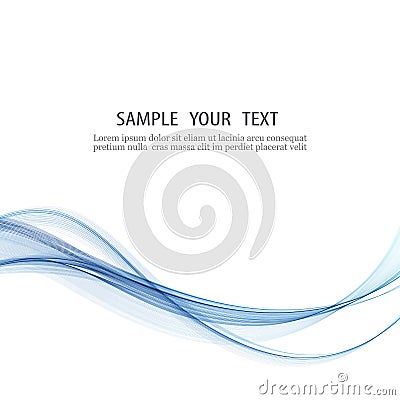 Blue modern abstract lines swoosh certificate speed smooth wave border background Vector Illustration