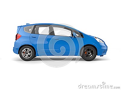 Blue modern compact electric car - side view Stock Photo