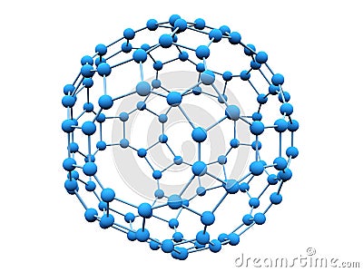 Blue molecule Stock Photo
