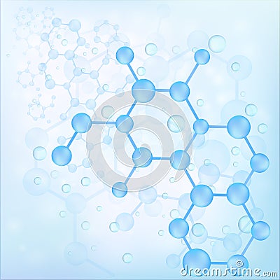 Blue molecule bond background (vector) Vector Illustration