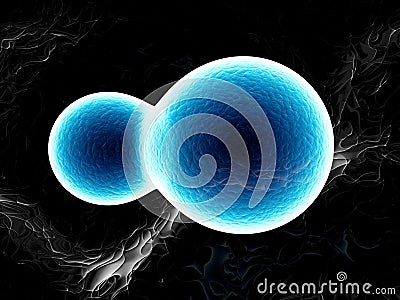 Blue molecule - 3D illustration Cartoon Illustration