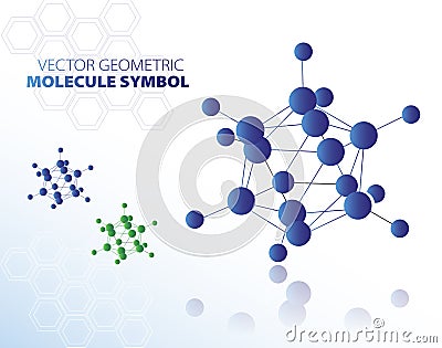 Blue molecule symbol Cartoon Illustration