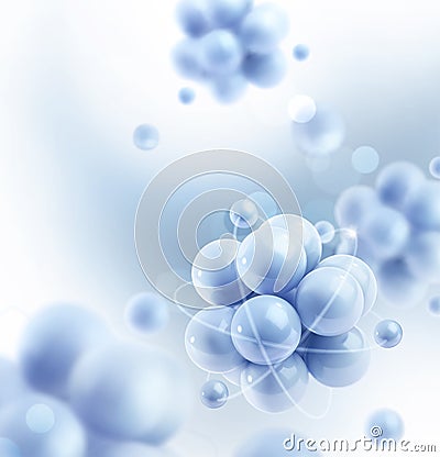 Blue molecules background Vector Illustration